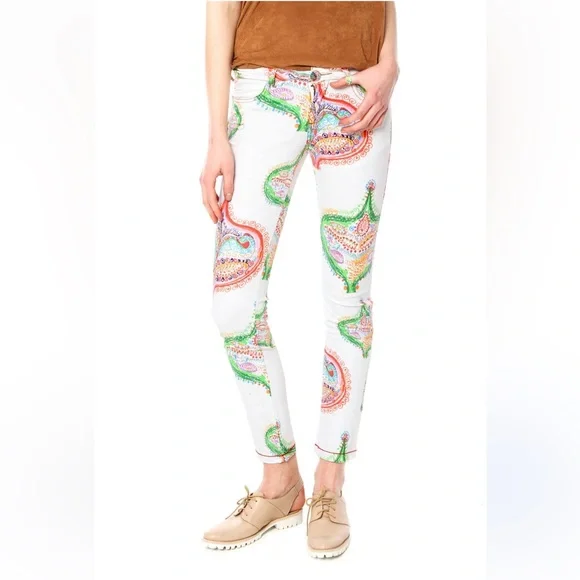 Desigual Multicolor Paisley Skinny Jeans pants size 28 - Picture 1 of 8